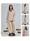 Beige Colour Linen Blend Western Wholesale Co Ord Set In India SET0214
